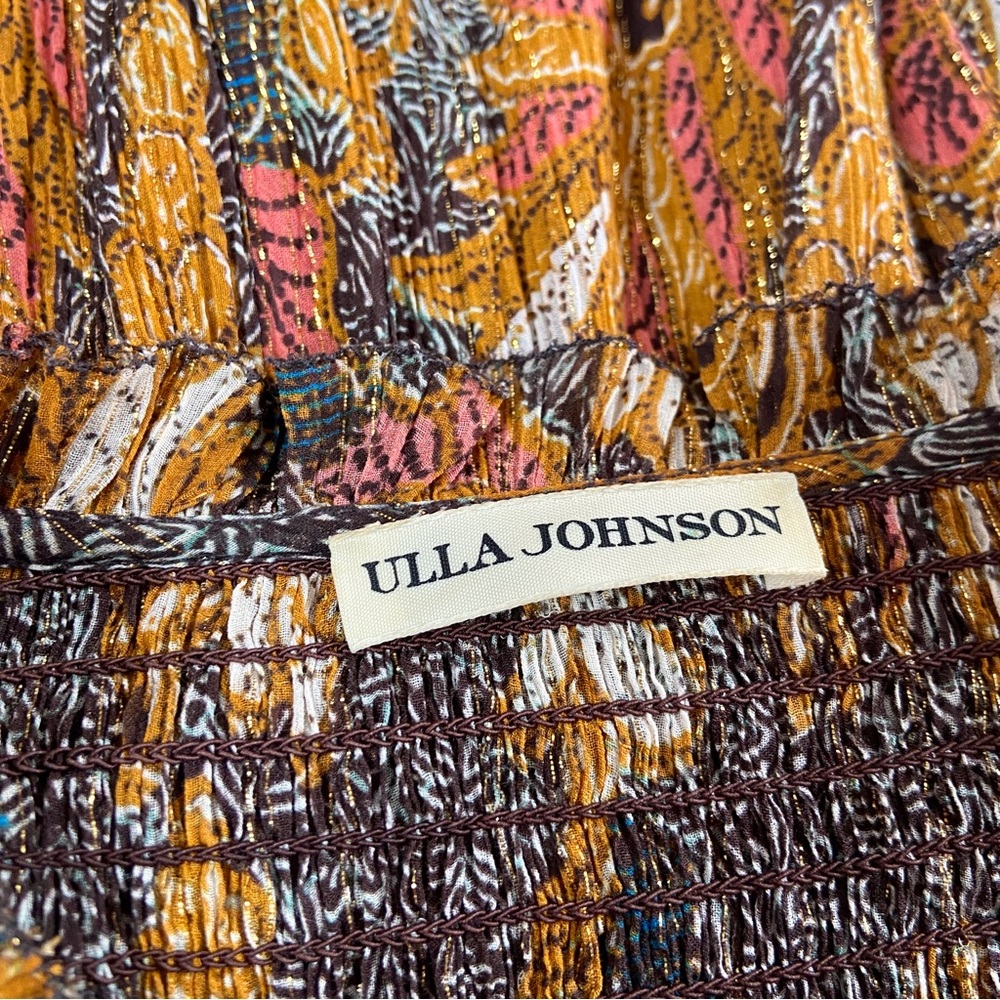 $650 Ulla Johnson RARE! Paola Silk Lurex Midi Dress - Picture 14 of 15